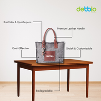 Jute Tote Bag with Leather Handles