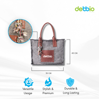 Jute Tote Bag with Leather Handles