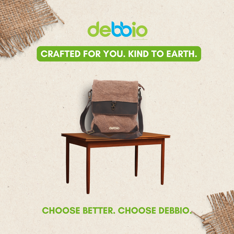 Jute Crossbody Bag with Leather Strap