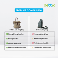 Jute Sling Bag with Leather Straps