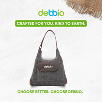 Grey Tweed Shoulder Jute Bag for Women