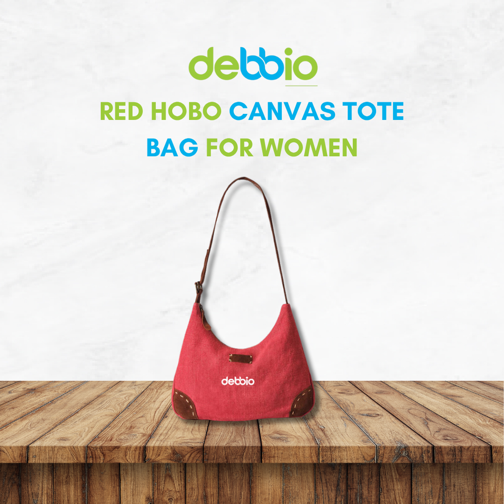 Red Hobo CANVAS TOTE Bag for Women