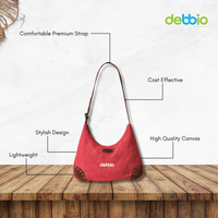 Red Hobo CANVAS TOTE Bag for Women
