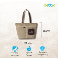 Jute Tote Bag with Suede Pocket